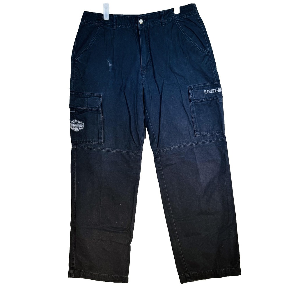 Harley-Davidson Jeans Mens 34x28 Black Dark Wash Straight Relaxed Denim Zip Fly - Picture 5 of 15